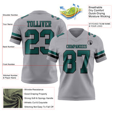 Load image into Gallery viewer, Custom Gray Midnight Green-Black Authentic Football Jersey
