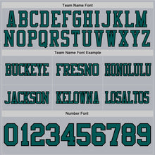 Load image into Gallery viewer, Custom Gray Midnight Green-Black Authentic Football Jersey
