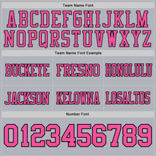 Load image into Gallery viewer, Custom Gray Pink-Black Authentic Football Jersey
