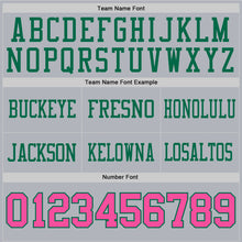 Load image into Gallery viewer, Custom Gray Pink-Kelly Green Authentic Football Jersey

