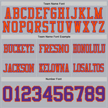 Load image into Gallery viewer, Custom Gray Purple-Orange Authentic Football Jersey
