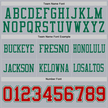 Load image into Gallery viewer, Custom Gray Red White-Kelly Green Authentic Football Jersey
