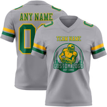 Charger l&#39;image dans la galerie, Custom Gray Kelly Green-Gold Authentic Football Jersey
