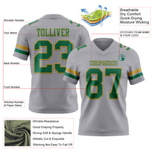 Загрузить изображение в средство просмотра галереи, Custom Gray Kelly Green-Old Gold Authentic Football Jersey
