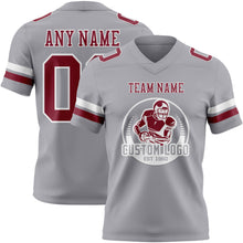Charger l&#39;image dans la galerie, Custom Gray Crimson-White Authentic Football Jersey
