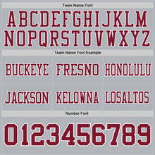 Charger l&#39;image dans la galerie, Custom Gray Crimson-White Authentic Football Jersey
