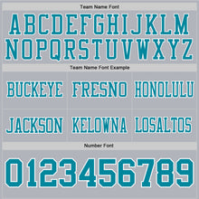 Load image into Gallery viewer, Custom Gray Teal-White Authentic Football Jersey
