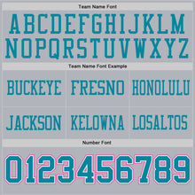 Load image into Gallery viewer, Custom Gray Teal White-Pink Mesh Authentic Football Jersey
