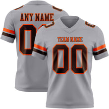 Charger l&#39;image dans la galerie, Custom Gray Brown-Orange Authentic Football Jersey
