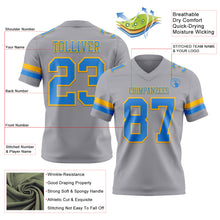 Charger l&#39;image dans la galerie, Custom Gray Powder Blue-Gold Authentic Football Jersey
