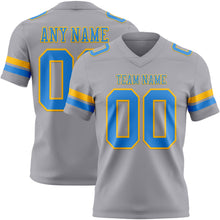 Charger l&#39;image dans la galerie, Custom Gray Powder Blue-Gold Authentic Football Jersey
