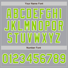 Charger l'image dans la galerie, Custom Gray Neon Green Royal-White Authentic Baseball Jersey
