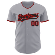 Load image into Gallery viewer, Custom Gray Black-Red Authentic Baseball Jersey
