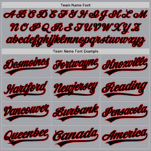 Load image into Gallery viewer, Custom Gray Black-Red Authentic Baseball Jersey
