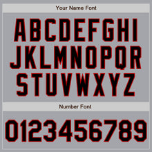 Load image into Gallery viewer, Custom Gray Black-Red Authentic Baseball Jersey
