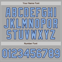 Load image into Gallery viewer, Custom Stitched Gray Light Blue-Navy Baseball Pullover Sweatshirt Hoodie
