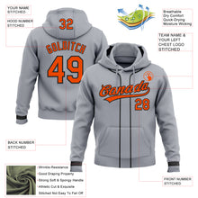 Load image into Gallery viewer, Custom Stitched Gray Orange-Black Baseball Pullover Sweatshirt Hoodie
