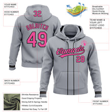 Load image into Gallery viewer, Custom Stitched Gray Pink-Black Baseball Pullover Sweatshirt Hoodie
