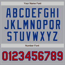 Load image into Gallery viewer, Custom Gray Red-Royal Authentic Baseball Jersey
