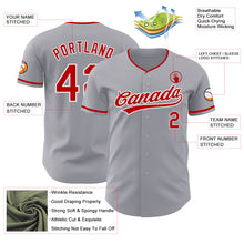 Load image into Gallery viewer, Custom Gray Red-White Authentic Baseball Jersey

