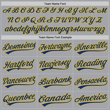 Загрузить изображение в средство просмотра галереи, Custom Gray Royal-Yellow Authentic Baseball Jersey
