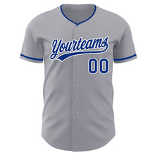 Laden Sie das Bild in den Galerie-Viewer, Custom Gray Royal-White Authentic Baseball Jersey
