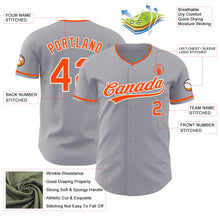 Charger l'image dans la galerie, Custom Gray Orange-White Authentic Baseball Jersey
