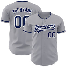 Загрузить изображение в средство просмотра галереи, Custom Gray Navy-White Authentic Baseball Jersey

