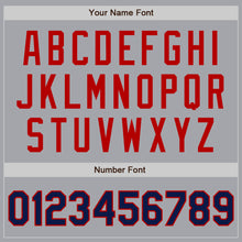 Load image into Gallery viewer, Custom Gray Navy-Red Authentic Baseball Jersey
