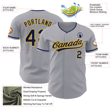 Charger l'image dans la galerie, Custom Gray Navy-Gold Authentic Baseball Jersey
