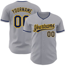 Charger l'image dans la galerie, Custom Gray Navy-Gold Authentic Baseball Jersey
