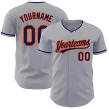 Laden Sie das Bild in den Galerie-Viewer, Custom Gray Navy-Orange Authentic Baseball Jersey
