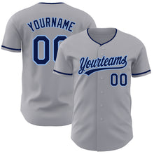 Загрузить изображение в средство просмотра галереи, Custom Gray Navy-Light Blue Authentic Baseball Jersey
