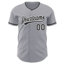 Load image into Gallery viewer, Custom Gray Black-White Authentic Baseball Jersey
