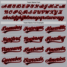 Load image into Gallery viewer, Custom Gray Black-Red Authentic Baseball Jersey
