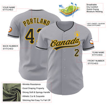 Загрузить изображение в средство просмотра галереи, Custom Gray Black-Gold Authentic Baseball Jersey
