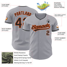 Load image into Gallery viewer, Custom Gray Black-Orange Authentic Baseball Jersey
