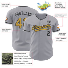 Загрузить изображение в средство просмотра галереи, Custom Gray Old Gold-Black Authentic Baseball Jersey
