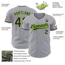 Load image into Gallery viewer, Custom Gray Black-Neon Green Authentic Baseball Jersey
