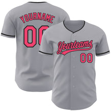 Загрузить изображение в средство просмотра галереи, Custom Gray Neon Pink-Black Authentic Baseball Jersey
