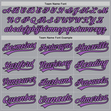 Загрузить изображение в средство просмотра галереи, Custom Gray Medium Purple-Black Authentic Baseball Jersey
