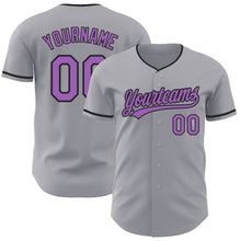 Загрузить изображение в средство просмотра галереи, Custom Gray Medium Purple-Black Authentic Baseball Jersey
