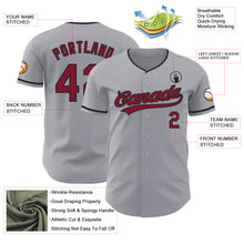Load image into Gallery viewer, Custom Gray Maroon-Black Authentic Baseball Jersey
