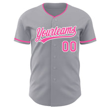Загрузить изображение в средство просмотра галереи, Custom Gray Pink-White Authentic Baseball Jersey
