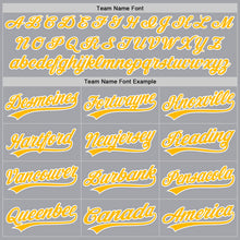 Load image into Gallery viewer, Custom Gray Gold-White Authentic Baseball Jersey
