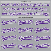 Загрузить изображение в средство просмотра галереи, Custom Gray Purple-White Authentic Baseball Jersey
