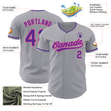 Load image into Gallery viewer, Custom Gray Purple-Pink Authentic Baseball Jersey
