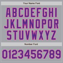 Load image into Gallery viewer, Custom Gray Purple-Pink Authentic Baseball Jersey
