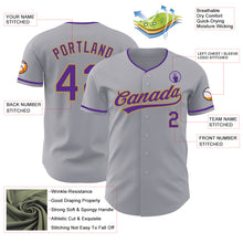 Загрузить изображение в средство просмотра галереи, Custom Gray Purple-Old Gold Authentic Baseball Jersey
