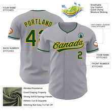 Загрузить изображение в средство просмотра галереи, Custom Gray Green-Gold Authentic Baseball Jersey
